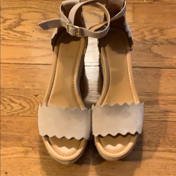 J. Crew Shoes - Euc scallop wedges